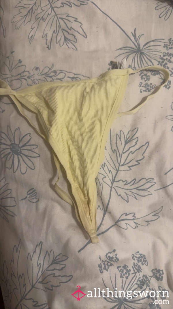 Yellow Used C*m Thong