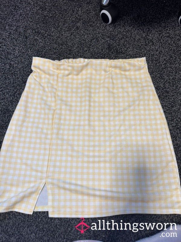 Yellow & White Checkered Skirt Sz 12