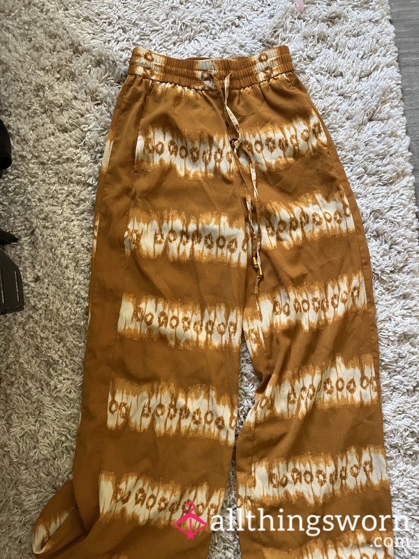 💛yellow & White Flowy Pants 💛