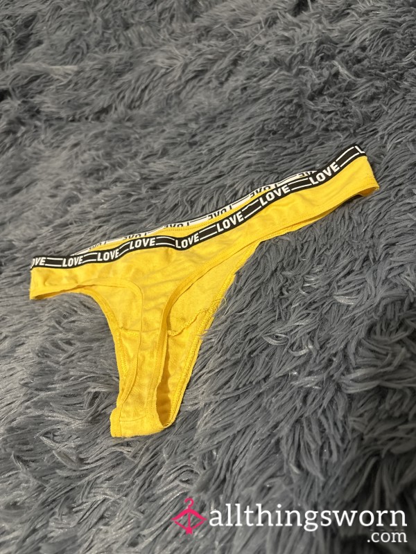 Yellow/Black LOVE THONGS