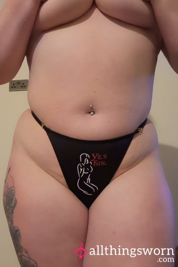 Yes Sir Black Nylon Thong