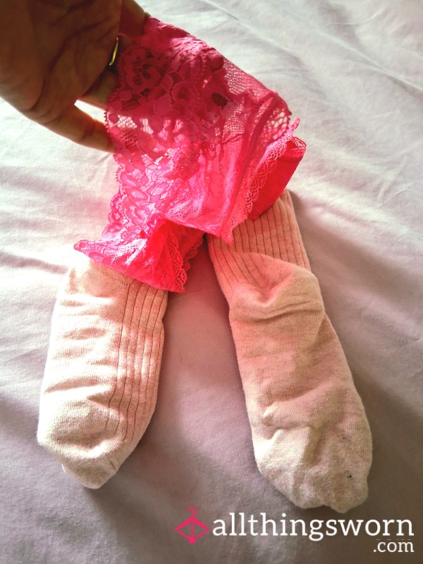 💕Pink Lace Panties & Sock Duo💕