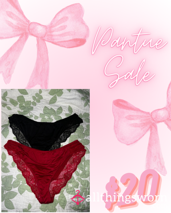 You Pick It, Black And Red Cotton Panties ❤️🖤