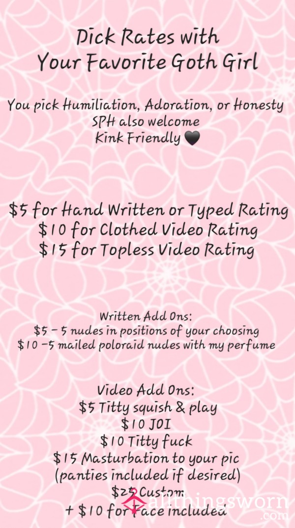 D*ck Rates With Your Favorite Goth Girl