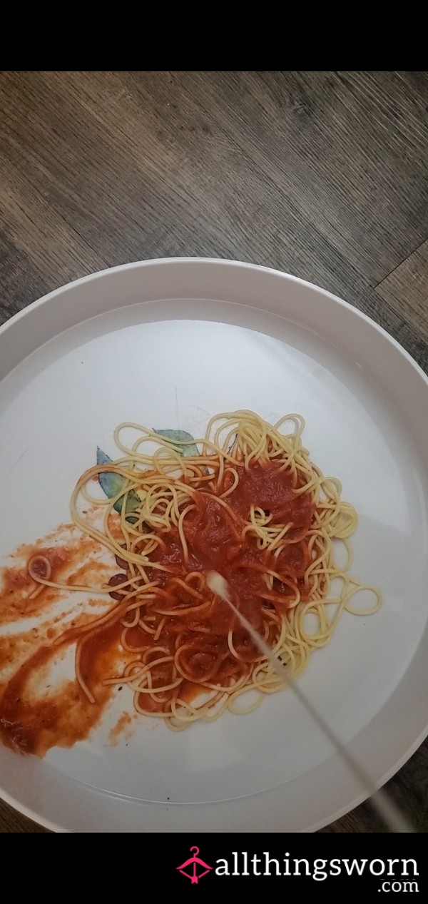 Your Spaghetti Dinner Foot Crush +sp*t(HUGE PLATE)