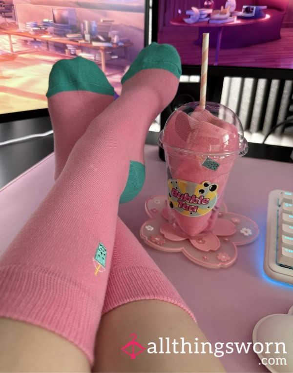 (*´﹃`) Yummy Bubble Tea Socks 🧋♡