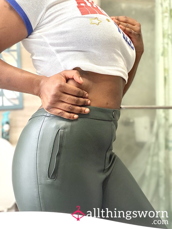 Zara High Rise Leather Pants