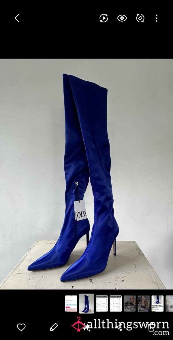 💥SALE💥 30% Off This Price NOW $91 USDZara Satan Effect Sock Over The Knee Boots