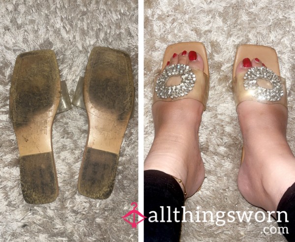 Zara Well-worn Flat Sandals S**y Size 6