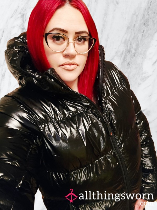 Zavetti Canada Glossy Black Puffer Coat 💣