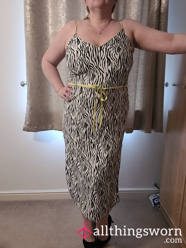 Zebera Print Strap Dress