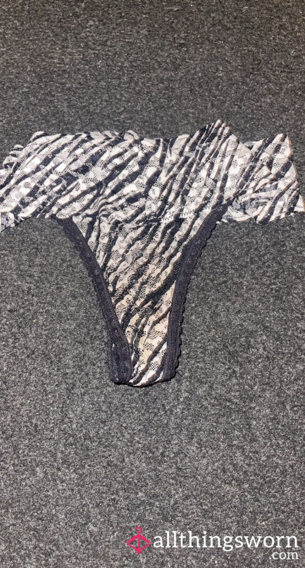Zebra Lace Thong