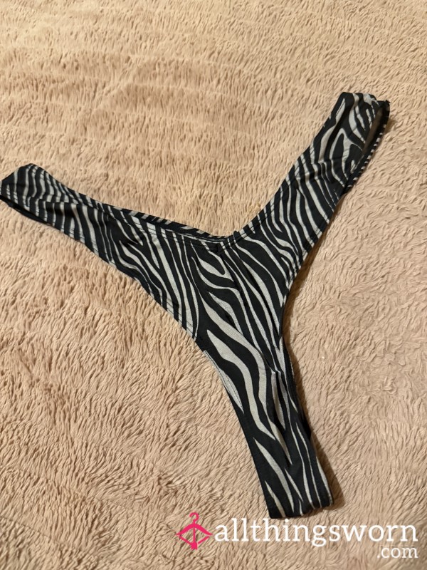 Zebra Print Thong