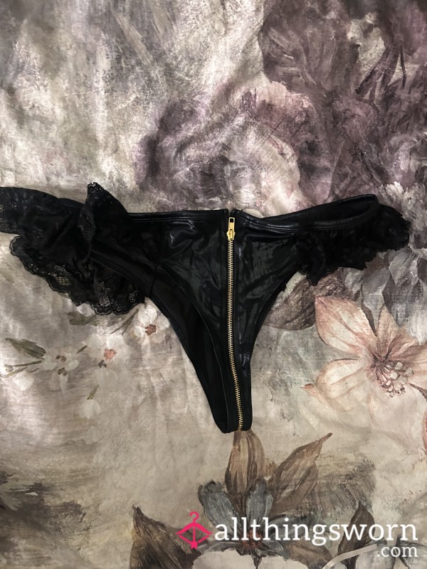 Zipped Crotchless Thongs – Worn & Naughty 😈💋