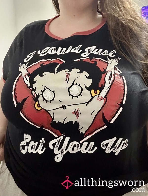 ~ZOMBIE BETTY BOOP BLACK GRAPHIC T-SHIRT~