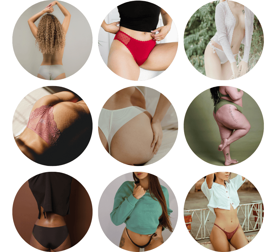 Used panties marketplace featuring cotton, lace, satin, and silk underwear